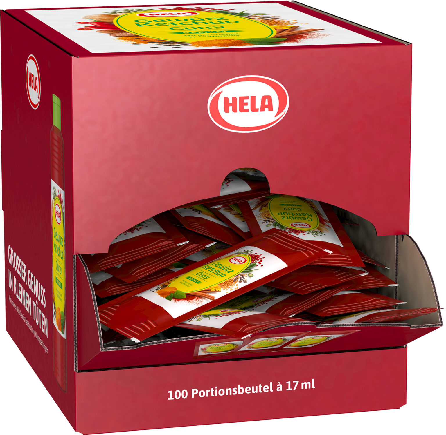 625535 4027400525359 07.2020 Hela ketchup curry delikat box offen 100x20g CMYK
